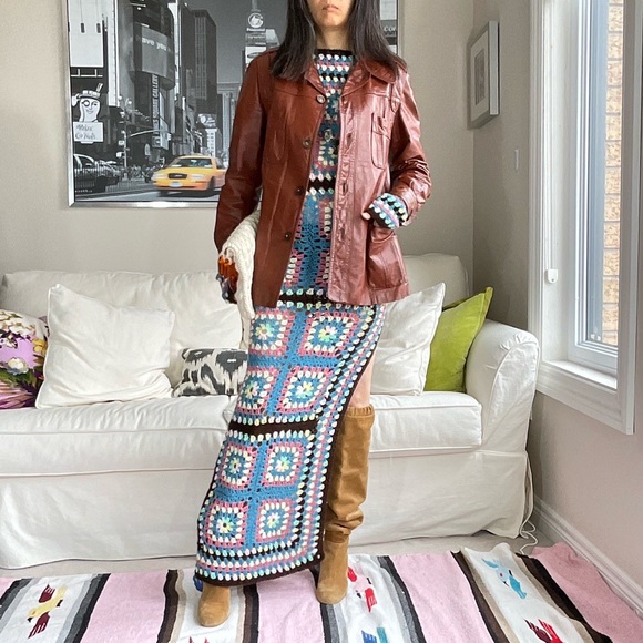 Vintage caramel leather jacket - Picture 1 of 17